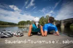 Radfahrer Pause Kanzelbrücke